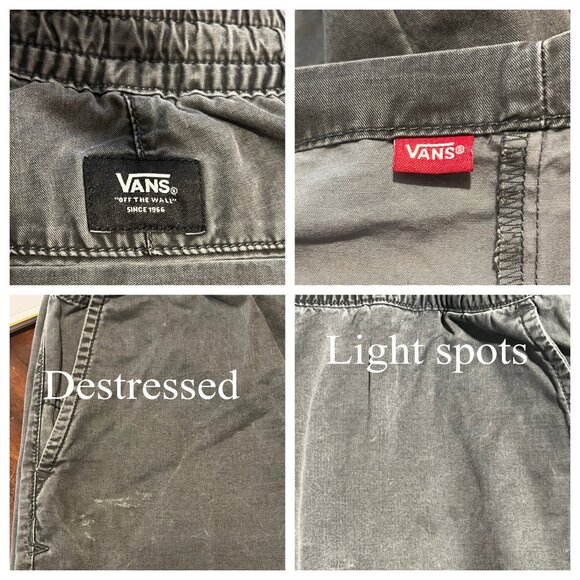 Vans Range Elastic Loose Tapered Fit Pants X-Large Gray Cotton Blend Casual Mens - Picture 11 of 16